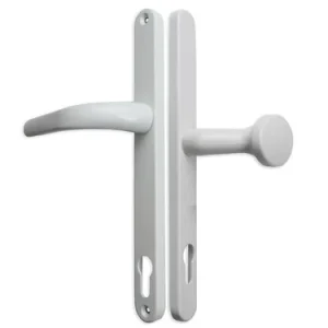 Upvc Door Handle For Millenco Lever Pad White Or Gold 117mmpz 235mm Fixings