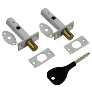 Mortice Rack Bolts Concealed Door Security White Finish 2 Pack