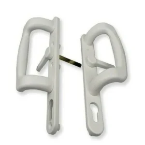 Roto Inline Sliding Patio Door Handle Set White Finish 3 Screw Fixings